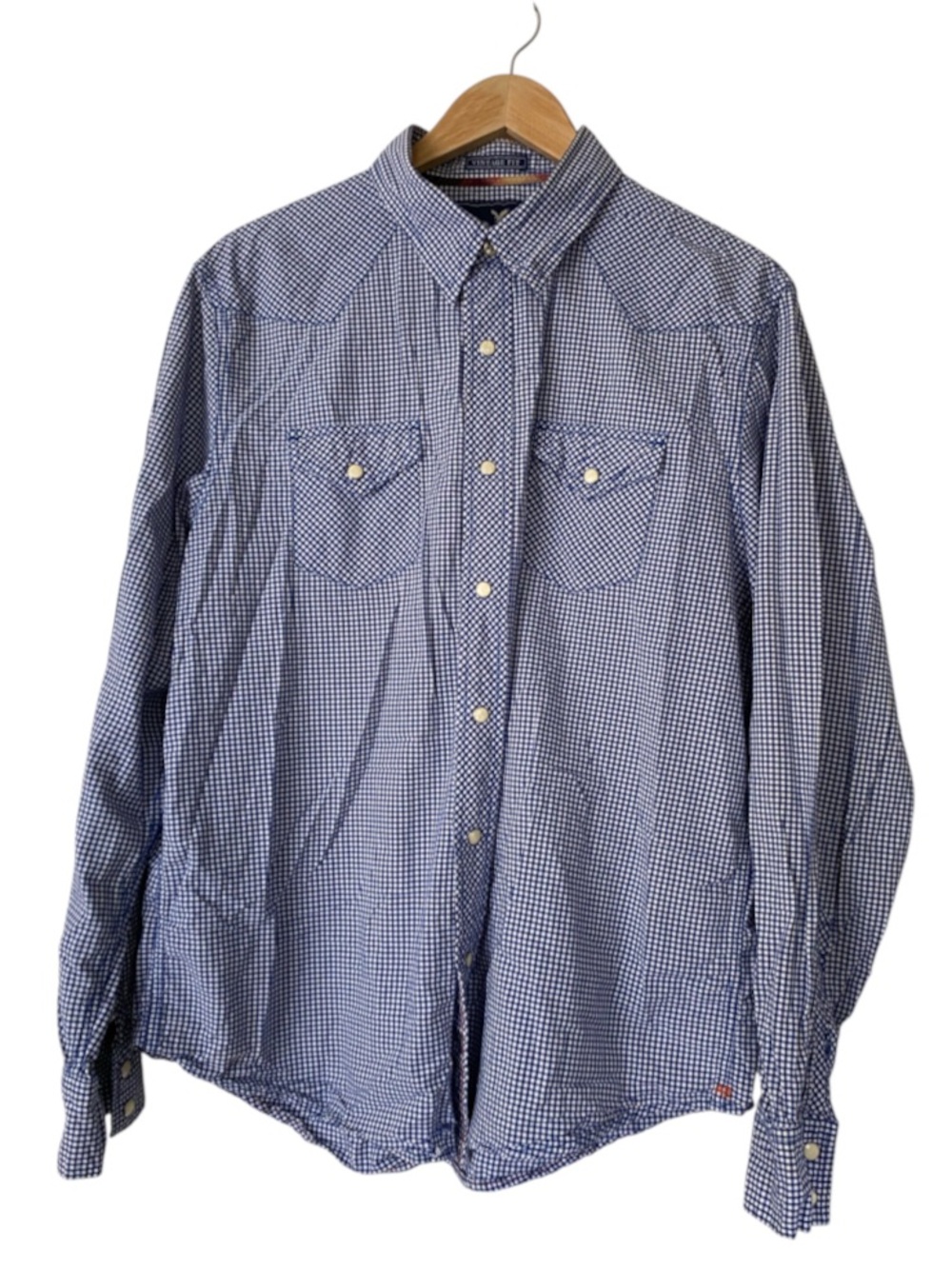 American Eagle Outfitters Blue Gingham Button-Down Shirt Size XL